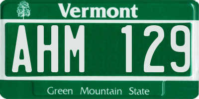 VT license plate AHM129