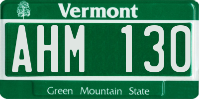 VT license plate AHM130
