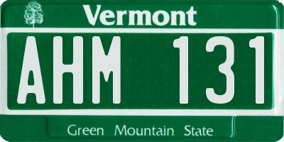 VT license plate AHM131