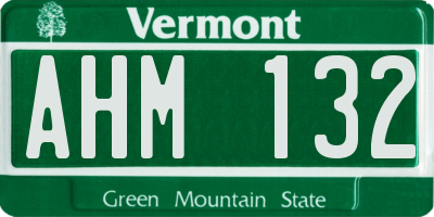 VT license plate AHM132