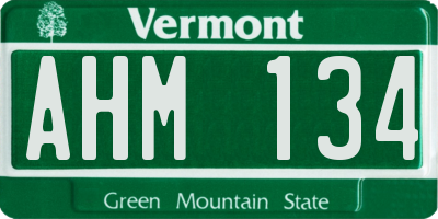 VT license plate AHM134