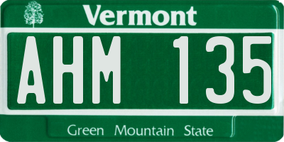 VT license plate AHM135