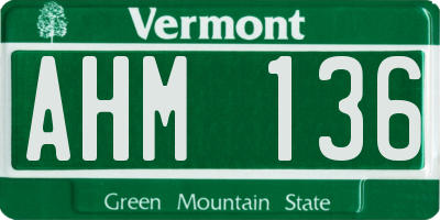 VT license plate AHM136