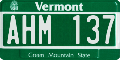 VT license plate AHM137