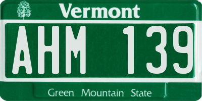 VT license plate AHM139
