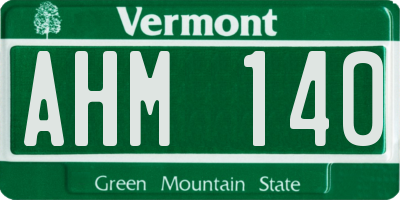 VT license plate AHM140