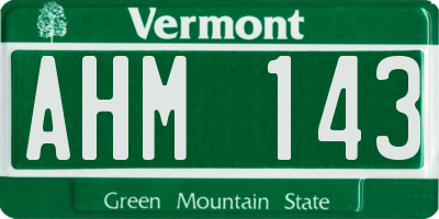 VT license plate AHM143