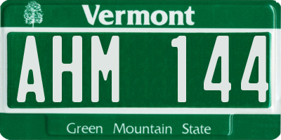 VT license plate AHM144