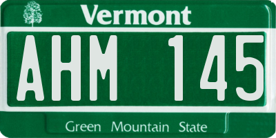 VT license plate AHM145