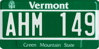 VT license plate AHM149