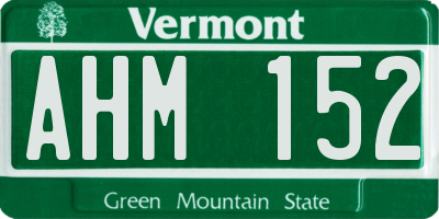 VT license plate AHM152