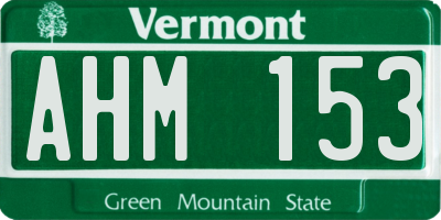 VT license plate AHM153