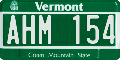 VT license plate AHM154