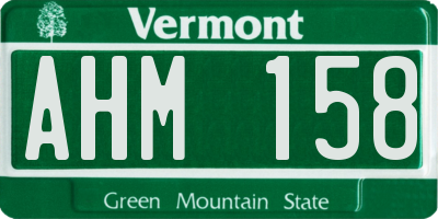 VT license plate AHM158