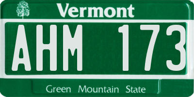 VT license plate AHM173