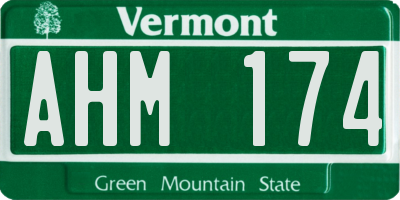 VT license plate AHM174