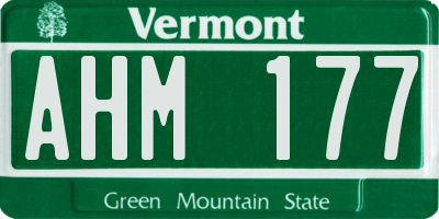 VT license plate AHM177