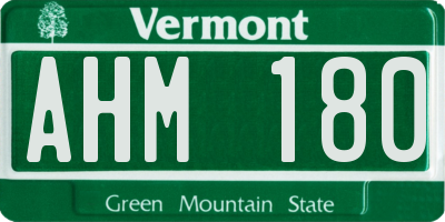 VT license plate AHM180