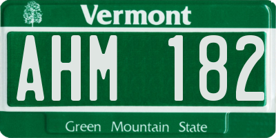 VT license plate AHM182