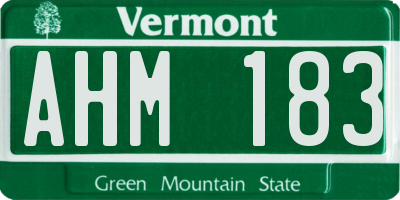 VT license plate AHM183
