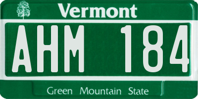 VT license plate AHM184