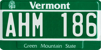 VT license plate AHM186