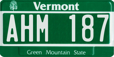 VT license plate AHM187
