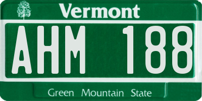 VT license plate AHM188