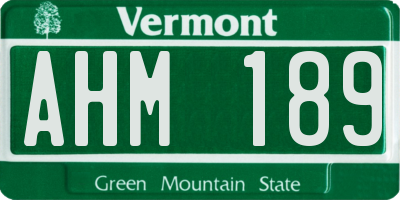 VT license plate AHM189