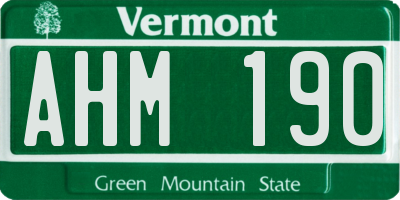 VT license plate AHM190