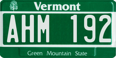 VT license plate AHM192