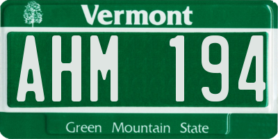 VT license plate AHM194
