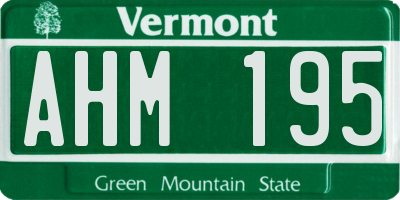 VT license plate AHM195