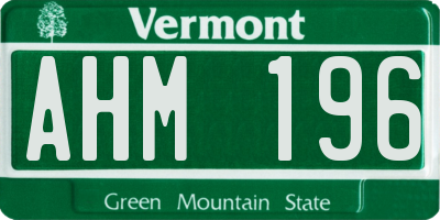 VT license plate AHM196