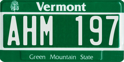 VT license plate AHM197