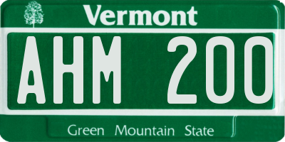 VT license plate AHM200