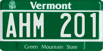 VT license plate AHM201