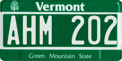 VT license plate AHM202