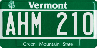 VT license plate AHM210
