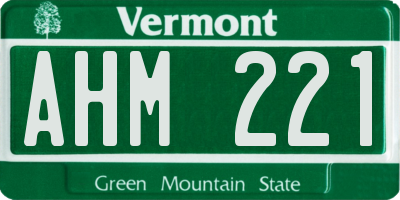VT license plate AHM221