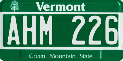 VT license plate AHM226