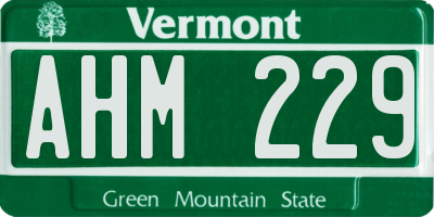 VT license plate AHM229