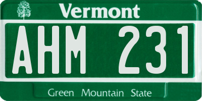 VT license plate AHM231