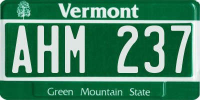 VT license plate AHM237
