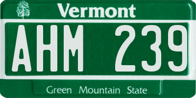 VT license plate AHM239
