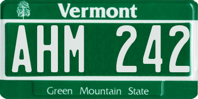 VT license plate AHM242