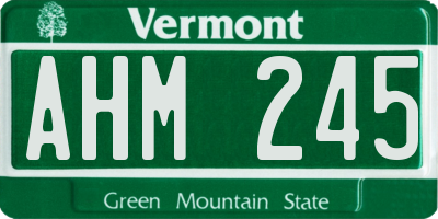 VT license plate AHM245