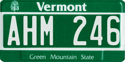 VT license plate AHM246