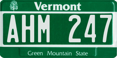 VT license plate AHM247
