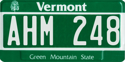 VT license plate AHM248